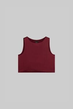 LESET Barb Crop Satin Sleeveless Crew Top - S
